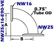 90° Reducing Elbow (NW25x16 - E90 - VE) - Chemtech Scientific Incorporated