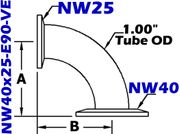 90° Reducing Elbow (NW40x25 - E90 - VE) - Chemtech Scientific Incorporated