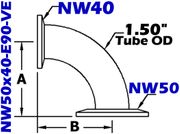 90° Reducing Elbow (NW50x40 - E90 - VE) - Chemtech Scientific Incorporated