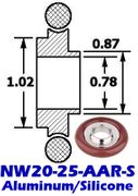 Aluminum Adaptive Centering Ring NW20 to NW25 (NW20 - 25 - AAR - S) - Chemtech Scientific Incorporated