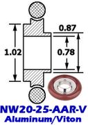 Aluminum Adaptive Centering Ring NW20 to NW25 (NW20 - 25 - AAR - V) - Chemtech Scientific Incorporated