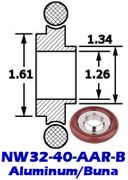 Aluminum Adaptive Centering Ring NW32 to NW40 (NW32 - 40 - AAR - B) - Chemtech Scientific Incorporated