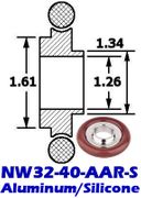 Aluminum Adaptive Centering Ring NW32 to NW40 (NW32 - 40 - AAR - S) - Chemtech Scientific Incorporated