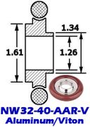Aluminum Adaptive Centering Ring NW32 to NW40 (NW32 - 40 - AAR - V) - Chemtech Scientific Incorporated