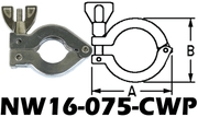 Aluminum Wing Clamp Fits: NW10 & NW16 (NW16 - 075 - CWP) - Chemtech Scientific Incorporated
