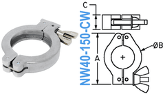Aluminum Wing Clamp Fits: NW40 (NW40 - 150 - CW) - Chemtech Scientific Incorporated