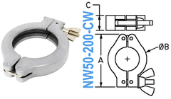 Aluminum Wing Clamp Fits: NW50 (NW50 - 200 - CW) - Chemtech Scientific Incorporated