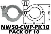 Aluminum Wing Clamp Fits: NW50 (NW50 - CWP - PK10) - Chemtech Scientific Incorporated