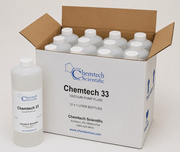 Chemtech Scientific Grade 33 Premium Vacuum Pump Oil 12 x 1 Liter Bottles