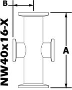 NW40 to NW16 Reducing Cross (NW40x16 - X) - Chemtech Scientific Incorporated