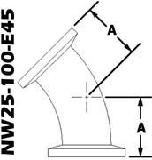 45 Degree Elbow, NW25 (NW25 - 100 - E45) - Chemtech Scientific Incorporated