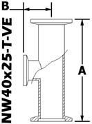 NW40 to NW25 Reducing Tee (NW40x25 - T - VE) - Chemtech Scientific Incorporated