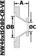 Conical Reducing Nipple (NW40xISO80 - CR - VE) - Chemtech Scientific Incorporated