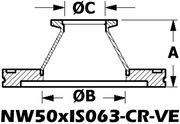 Conical Reducing Nipple NW50xISO63 - CR - VE - Chemtech Scientific Incorporated
