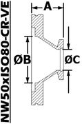 Conical Reducing Nipple (NW50xISO80 - CR - VE) - Chemtech Scientific Incorporated