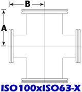 ISO100 to ISO63 Reducing Cross (ISO100xISO63 - X) - Chemtech Scientific Incorporated