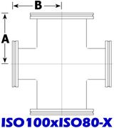 ISO100 to ISO80 Reducing Cross (ISO100xISO80 - X) - Chemtech Scientific Incorporated
