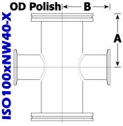 ISO100 to NW40 Series Reducing Cross (ISO100xNW40 - X) - Chemtech Scientific Incorporated