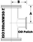 ISO100 to NW50 Reducing Tee (ISO100xNW50 - T) - Chemtech Scientific Incorporated