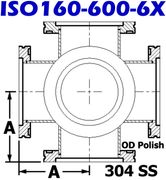 ISO160 Cross, 6 - Way (ISO160 - 600 - 6X) - Chemtech Scientific Incorporated