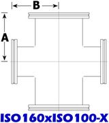 ISO160 to ISO100 Reducing Cross (ISO160xISO100 - X) - Chemtech Scientific Incorporated