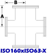 ISO160 to ISO63 Reducing Cross (ISO160xISO63 - X) - Chemtech Scientific Incorporated