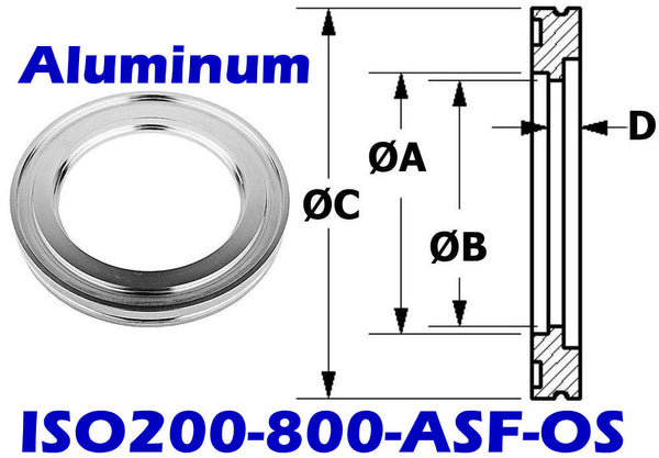 ISO200 Short Weld Flange Aluminum (ISO200-800-ASF-OS)