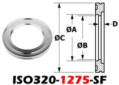 ISO320 to 12.75" Tube (Pipe OD) Short Weld Flange 304 Stainless (ISO320 - 1275 - SF) - Chemtech Scientific Incorporated