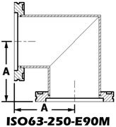 ISO63 Mitered Elbow (ISO63-250-E90M)