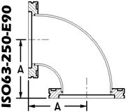 90° Elbow, ISO63 (ISO63-250-E90)