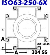 ISO63 Cross, 6 - Way (ISO63 - 250 - 6X) - Chemtech Scientific Incorporated