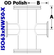 ISO63 to NW50 Series Reducing Cross (ISO63xNW50-X)