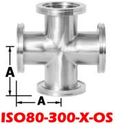 ISO80 Cross, 4-Way (ISO80-300-X-OS)