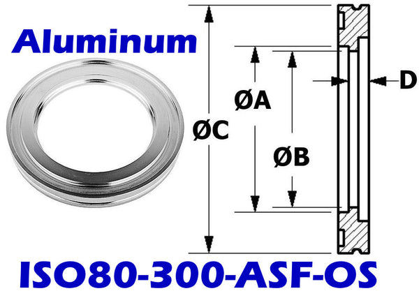 ISO80 Short Weld Flange Aluminum (ISO80-300-ASF-OS)