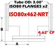 ISO80 To 4.62" OD Conflat Non-Reducing Tee ISO80x462-NRT