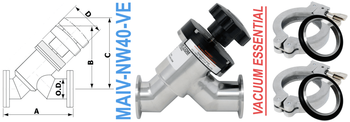 NW40 Manual Angle Inline Valve (MAIV-NW40-VE)
