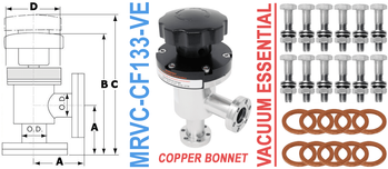 1.33" OD Conflat Manual Right Angle Valve (MRVC-CF133-VE)