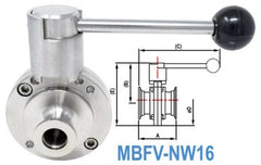 MBFV - NW16 Manual Butterfly Valve For Low Vacuum NW16 - Chemtech Scientific Incorporated