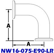 NW16 - 075 - E90 - LR Long Radius Elbow (NW16 Series) - Chemtech Scientific Incorporated
