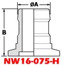 NW16 Aluminum Hose Adapter 1/2" or 5/8" Hose ID (NW16 - 050 - H) - Chemtech Scientific Incorporated