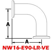 NW16 - E90 - LR - VE Long Radius Elbow (NW16 Series) - Chemtech Scientific Incorporated