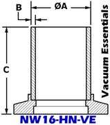 NW16 Half Nipple (NW16 - HN - VE) - Chemtech Scientific Incorporated