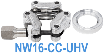 NW16 HV to UHV Metal Seal Centering Ring Plus Chain Clamp NW16-CC-UHV