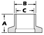 NW16 Short Flange 30 mm Weld Stub (LDS-C10512311)