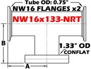 NW16 To 1.33" OD Conflat Non - Reducing Tee NW16x133 - NRT - Chemtech Scientific Incorporated