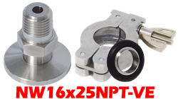 NW16 to 1/4" Male NPT (NW16x25NPT - VE) - Chemtech Scientific Incorporated