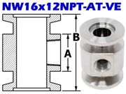 NW16 to 1/8" NPT Female Adaptive Tee (NW16x12NPT - AT - VE) - Chemtech Scientific Incorporated
