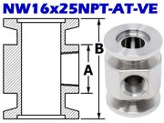 NW16 to 1/4" NPT Female Adaptive Tee (NW16x25NPT - AT - VE) - Chemtech Scientific Incorporated