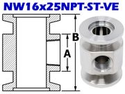 NW16 to 1/4" NPT Female Adaptive Tee (NW16x25NPT-ST-VE)