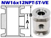 NW16 to 1/8" NPT Female Adaptive Tee (NW16x12NPT - ST - VE) - Chemtech Scientific Incorporated